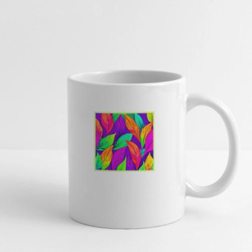 Colorful Neon Ethereal Leaves Pattern - Coffee/Tea Mug