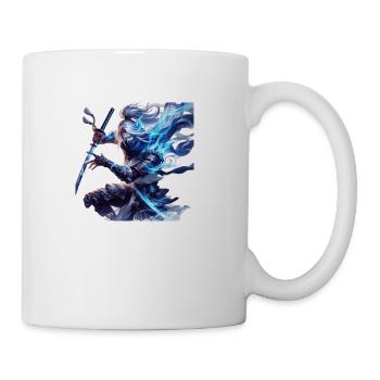 Medieval anime sword fighter. - Coffee/Tea Mug - white - Right