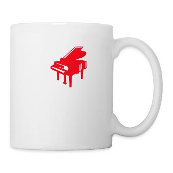 I love Grand Piano Heart Organ Keyboard Music Logo - Coffee/Tea Mug - white - Right