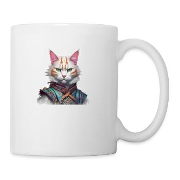 Samurai Cat Guardian - Coffee/Tea Mug - white - Right