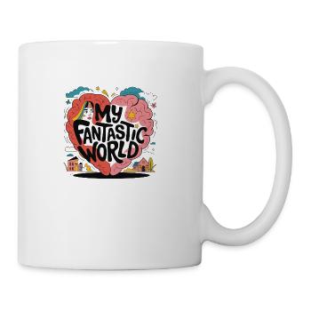 My Fantastic World | Colorful Heart Design - Coffee/Tea Mug - white - Right