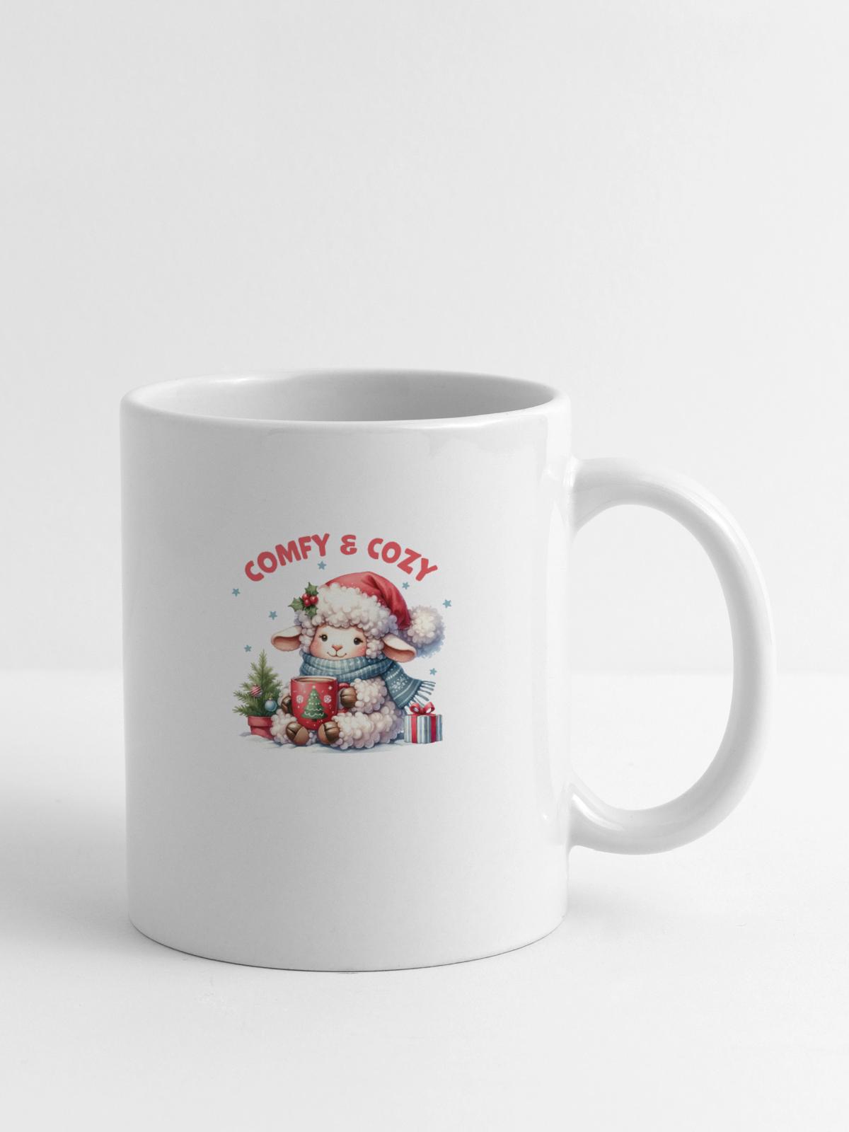 Comfy Cozy, Cute Christmas - Coffee/Tea Mug - white - Right