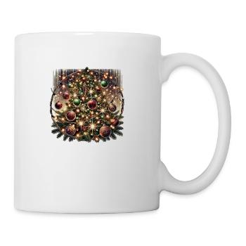Sparkling Christmas Lights on Pine Tree - Coffee/Tea Mug - white - Right
