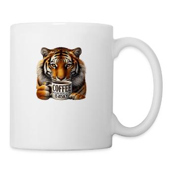 Tiger Coffee Before Hunting - Coffee/Tea Mug - white - Right