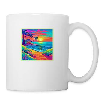 Tropical Sunset Beach - Coffee/Tea Mug - white - Right