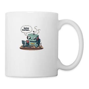 System Overload – Coffee-Powered Robot Meltdown - Coffee/Tea Mug - white - Right