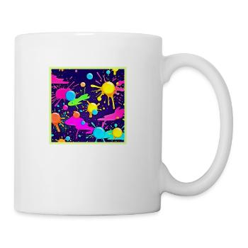 Neon Color Splash Art - Coffee/Tea Mug - white - Right