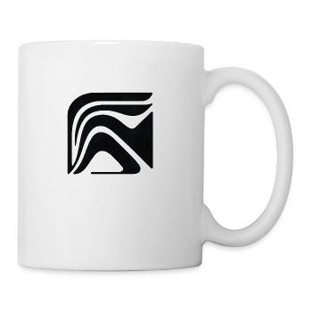 Bold Black Line Art Design" - Coffee/Tea Mug - white - Right
