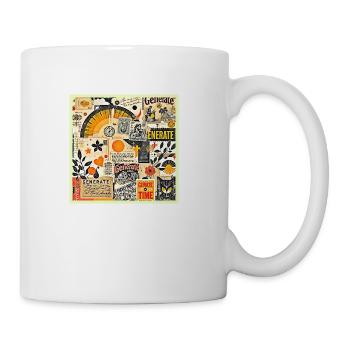 Retro Paper Ephemera Mix - Coffee/Tea Mug - white - Right