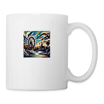 Enchanted Night: Ferris Wheel & Palms - Coffee/Tea Mug - white - Right