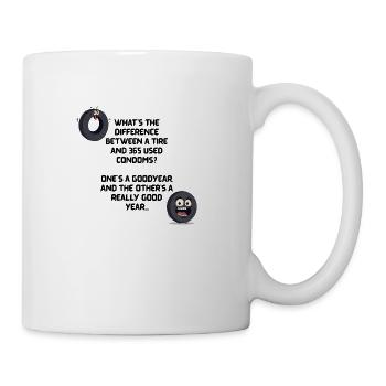 Used condoms joke, funny, humour, dirty jokes. - Coffee/Tea Mug - white - Right