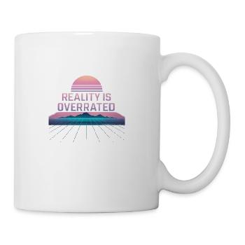 Reality Is Overrated – Vaporwave Aesthetic Design - Coffee/Tea Mug - white - Right