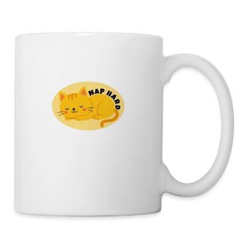 Sleepy Orange Tabby Cat - Coffee/Tea Mug - white - Right