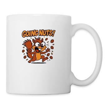 Going Nuts – Crazy Cartoon Squirrel - Coffee/Tea Mug - white - Right