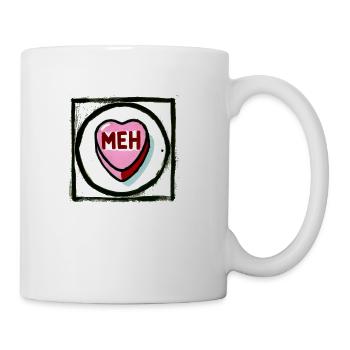 Meh Candy Heart Valentine - Coffee/Tea Mug - white - Right