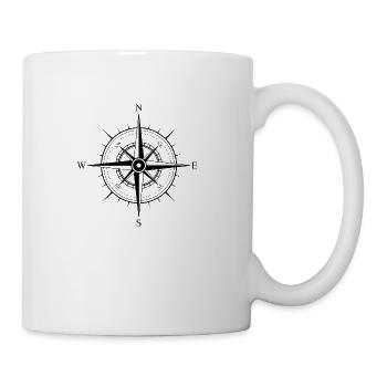 compass kompass boot boat schiff ship - Coffee/Tea Mug - white - Right