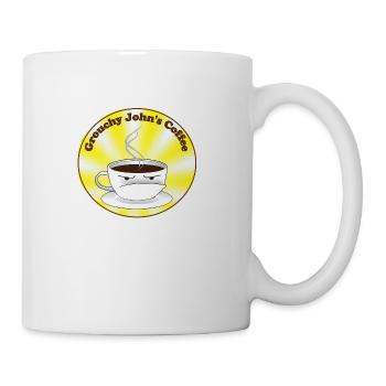 Grouchy John's Caffeinated Happiness Mens Tee - Coffee/Tea Mug - white - Right