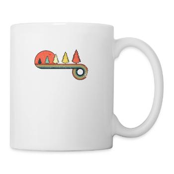 Pine Tree Vintage Sunset Rainbow Color - Coffee/Tea Mug - white - Right