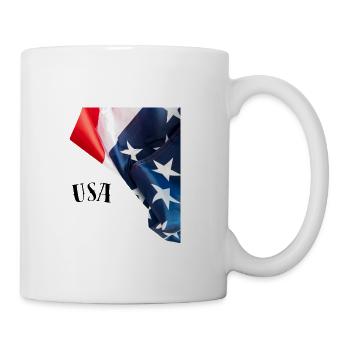 Stars and Stripes Draped Flag Graphic - Coffee/Tea Mug - white - Right