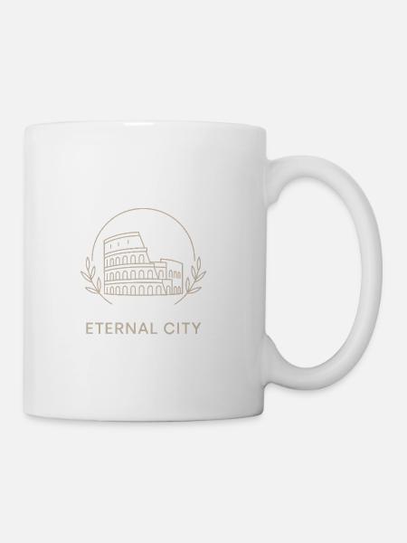 Eternal City Colosseum Outline - Coffee/Tea Mug - white
