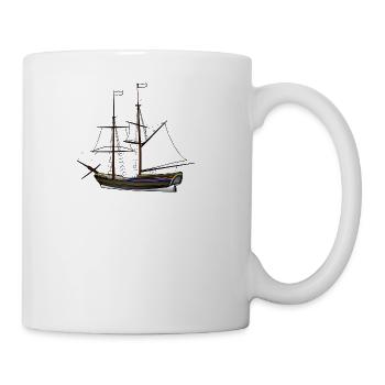 ship boat canoe sailboat submarine yacht anchor405 - Coffee/Tea Mug - white - Right