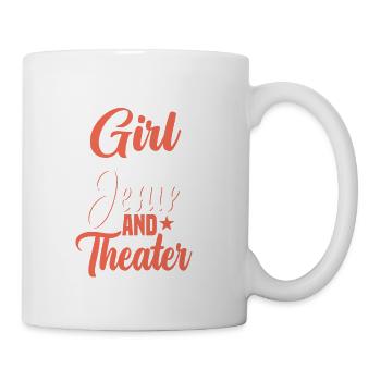 THIS GIRL RUNS ON JESUS AND THEATER Gifts - Coffee/Tea Mug - white - Right