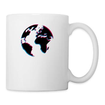 3d earth planet world continents map countries sea - Coffee/Tea Mug - white - Right