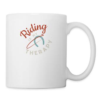 Equestrian Riding Is My Therapy - Coffee/Tea Mug - white - Right