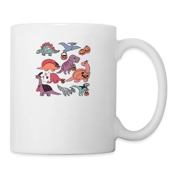 Cute And Fun Halloween Dinosaurs - Coffee/Tea Mug - white - Right