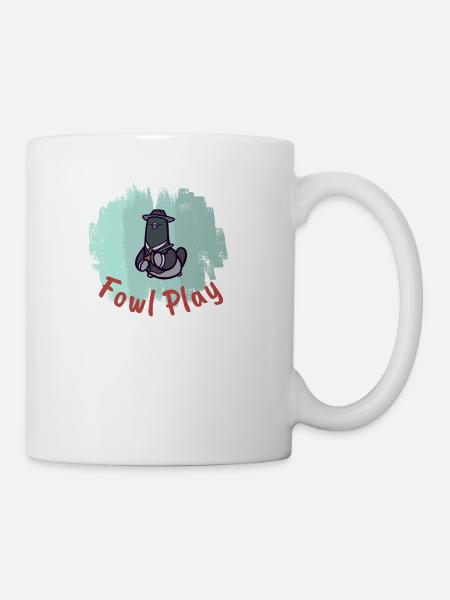 Fowl Play Pigeon Gangster - Coffee/Tea Mug - white