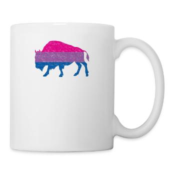 Bi Son Lgbbt Flag Bisexual Bison Funny Bi Pride - Coffee/Tea Mug - white - Right