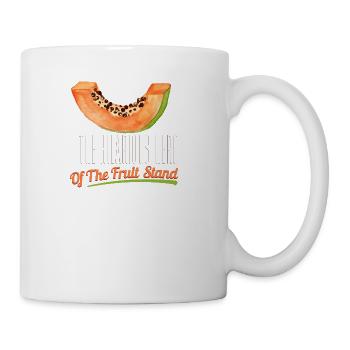 The Hilarious Hero Of The Fruit Stand - Coffee/Tea Mug - white - Right