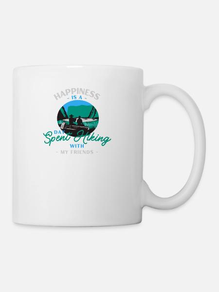 Happiness Is A Day Spent Hiking With My Friends - Coffee/Tea Mug - white