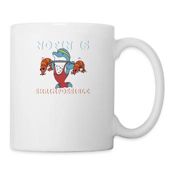 Cute And Hilarious Dolphin Nofin Is Shrimpossible - Coffee/Tea Mug - white - Right