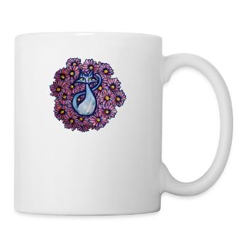 Blue Cat Daisies - Coffee/Tea Mug - white - Right