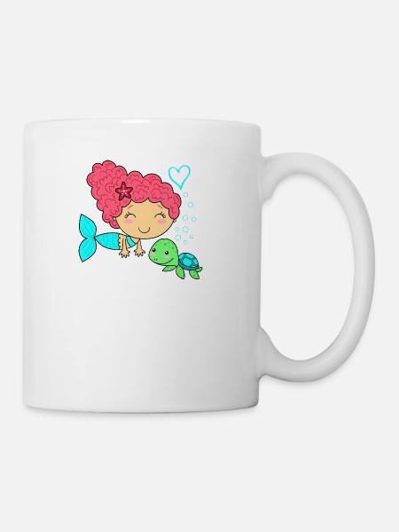 Mermaid And Turtle - Coffee/Tea Mug - white