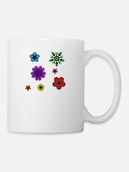 Rainbow Geometric Flower Pack - Coffee/Tea Mug - white