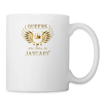 Queens are born in January - Coffee/Tea Mug - white - Right
