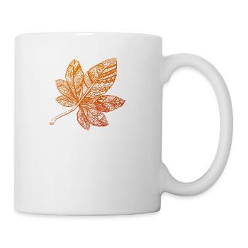 ornamental autumn leaf - Coffee/Tea Mug - white - Right