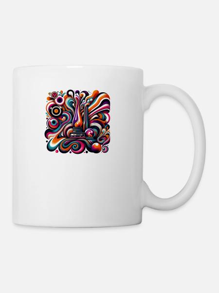 Psychedelic Retro Fusion - Coffee/Tea Mug - white