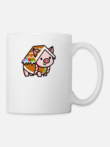 Gingerbread Piggy - Coffee/Tea Mug - white