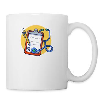Clipboard Paper With Stethoscope And Pen - Coffee/Tea Mug - white - Right