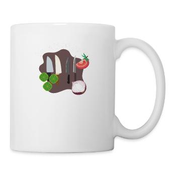 No Cuts No Glory Funny Cooking - Coffee/Tea Mug - white - Right