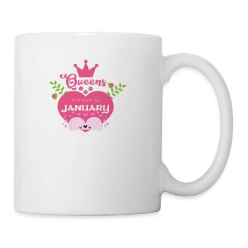 Queen are born in January - Coffee/Tea Mug - white - Right