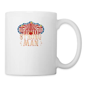 Circus Party Clothes Strongman Birthday - Coffee/Tea Mug - white - Right
