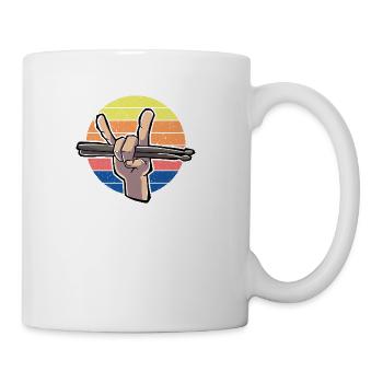 Drummer Drumsticks Vintage - Coffee/Tea Mug - white - Right