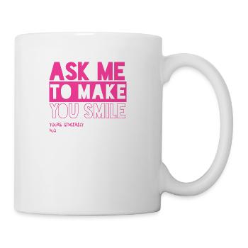 Ask Me To Make You Smile Pink green - Coffee/Tea Mug - white - Right
