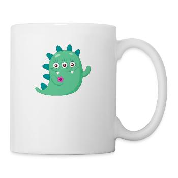 Cute Green Monster - Coffee/Tea Mug - white - Right