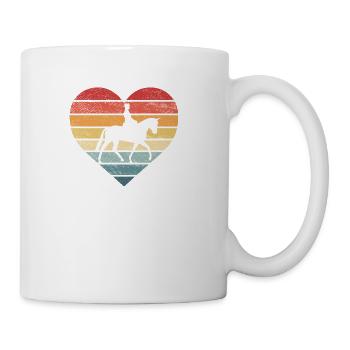 Equestrian Horseman Retro Sunset Horse Lover Rider - Coffee/Tea Mug - white - Right