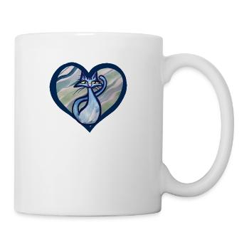 Blue Cat Love - Coffee/Tea Mug - white - Right